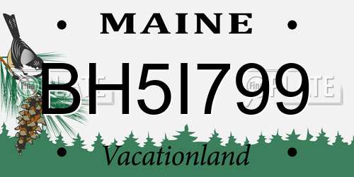 BH5I799 Maine License Plate