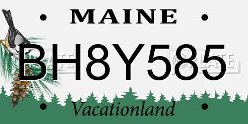 BH8Y585 Maine License Plate