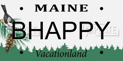 BHAPPY Maine License Plate