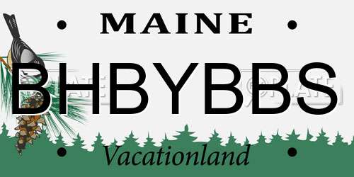 BHBYBBS Maine License Plate