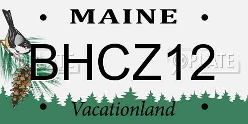 BHCZ12 Maine License Plate
