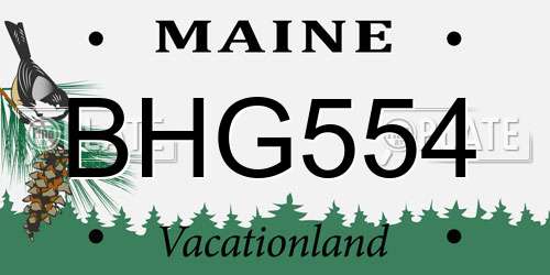 BHG554 Maine License Plate
