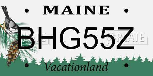 BHG55Z Maine License Plate