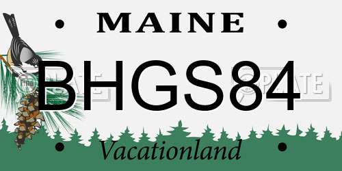 BHGS84 Maine License Plate