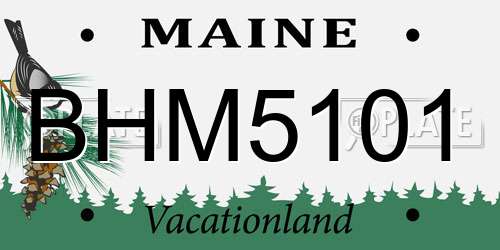 BHM5101 Maine License Plate