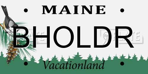 BHOLDR Maine License Plate