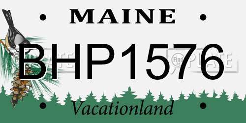BHP1576 Maine License Plate