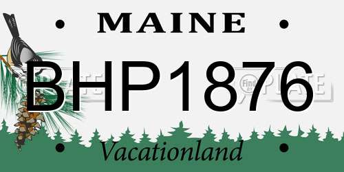 BHP1876 Maine License Plate