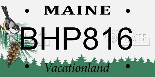 BHP816 Maine License Plate