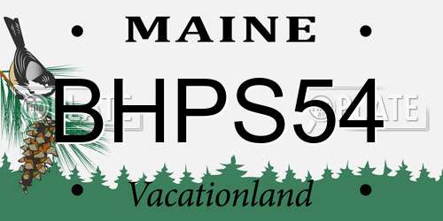 BHPS54 Maine License Plate