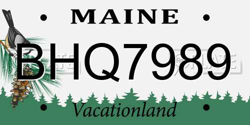 BHQ7989 Maine License Plate