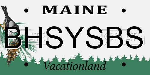 BHSYSBS Maine License Plate