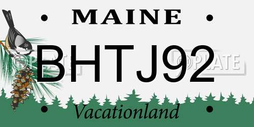 BHTJ92 Maine License Plate