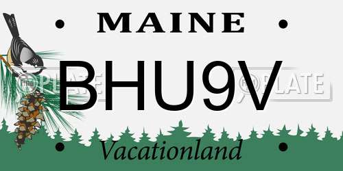 BHU9V Maine License Plate