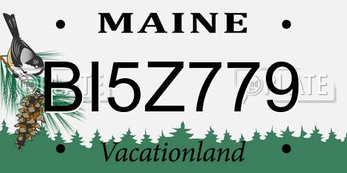 BI5Z779 Maine License Plate