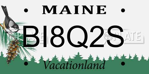 BI8Q2S Maine License Plate