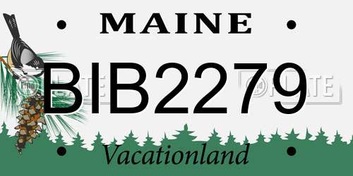 BIB2279 Maine License Plate