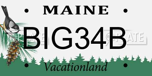 BIG34B Maine License Plate