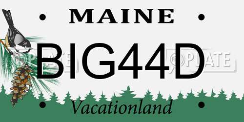 BIG44D Maine License Plate
