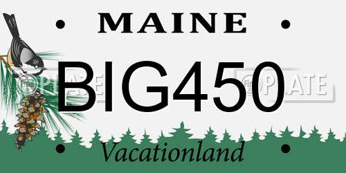 BIG450 Maine License Plate