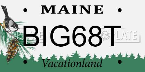 BIG68T Maine License Plate