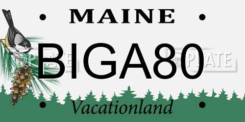 BIGA80 Maine License Plate