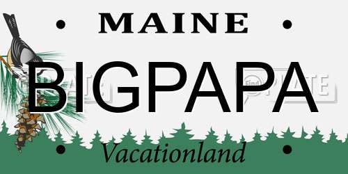 BIGPAPA Maine License Plate