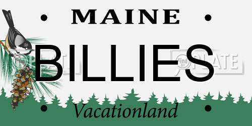 BILLIES Maine License Plate