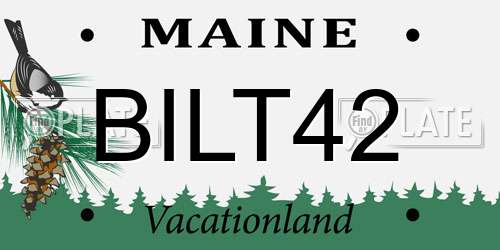 BILT42 Maine License Plate