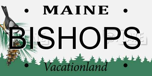 BISHOPS Maine License Plate