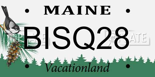 BISQ28 Maine License Plate
