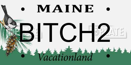 BITCH2 Maine License Plate