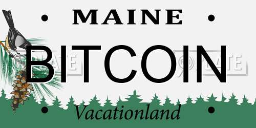 BITCOIN Maine License Plate