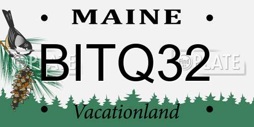 BITQ32 Maine License Plate