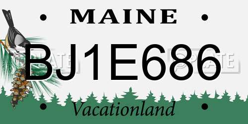 BJ1E686 Maine License Plate