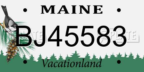 BJ45583 Maine License Plate