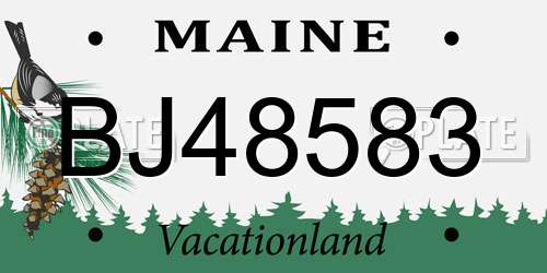 BJ48583 Maine License Plate