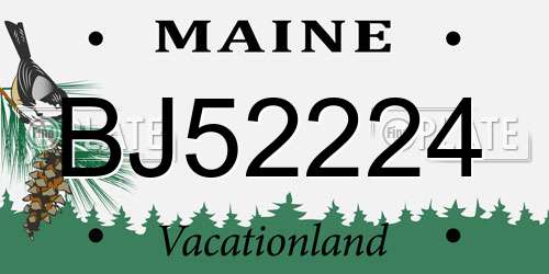 BJ52224 Maine License Plate
