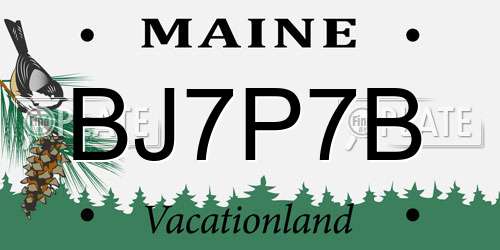 BJ7P7B Maine License Plate