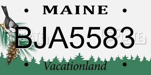BJA5583 Maine License Plate