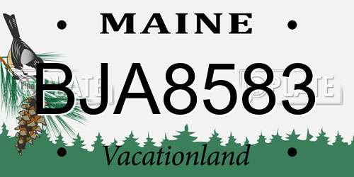 BJA8583 Maine License Plate