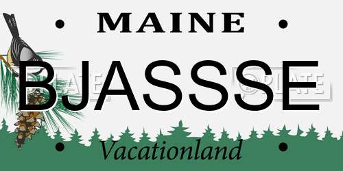 BJASSSE Maine License Plate