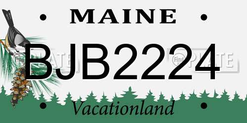 BJB2224 Maine License Plate