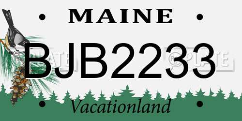 BJB2233 Maine License Plate