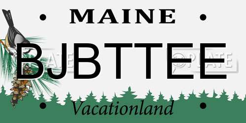 BJBTTEE Maine License Plate
