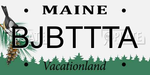 BJBTTTA Maine License Plate