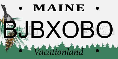 BJBXOBO Maine License Plate