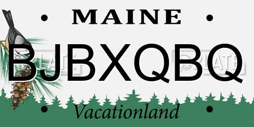 BJBXQBQ Maine License Plate