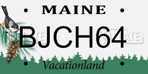 BJCH64 Maine License Plate