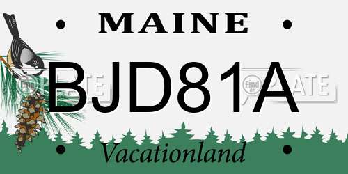 BJD81A Maine License Plate